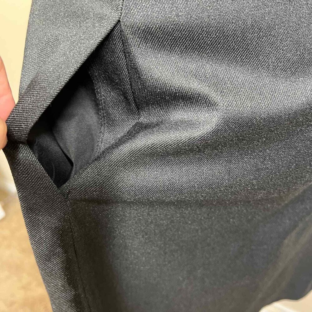 LOFT Women 10 Dress Charcoal Gray Twill Flutter Sleeve Sheath Office business - Picture 10 of 16
